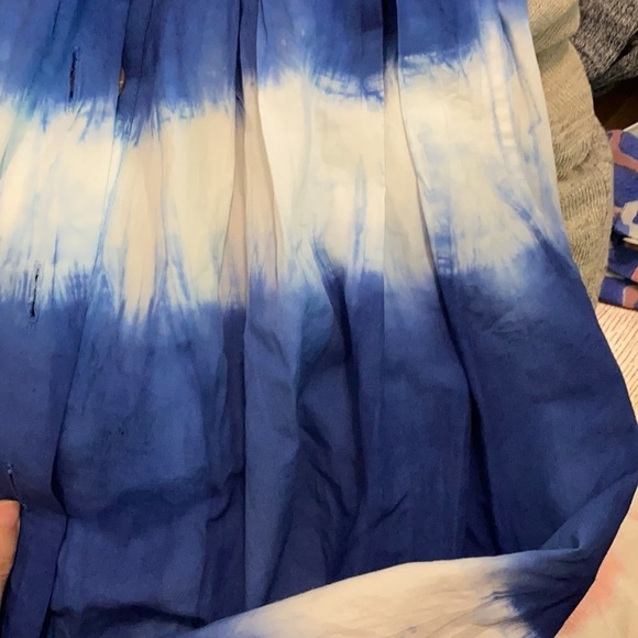 WHIT / Shibori dip dye tie dye striped button down midi skirt XS anthropologie - Picture 3 of 5